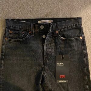 Levi's Black Straight Leg Jeans with Vintage Look